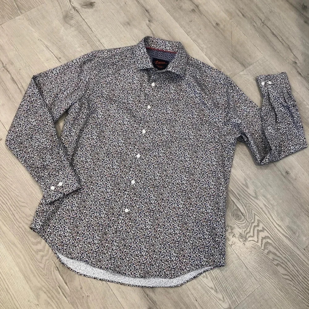 Égara Slim Fit Floral Button Down Shirt Size Large